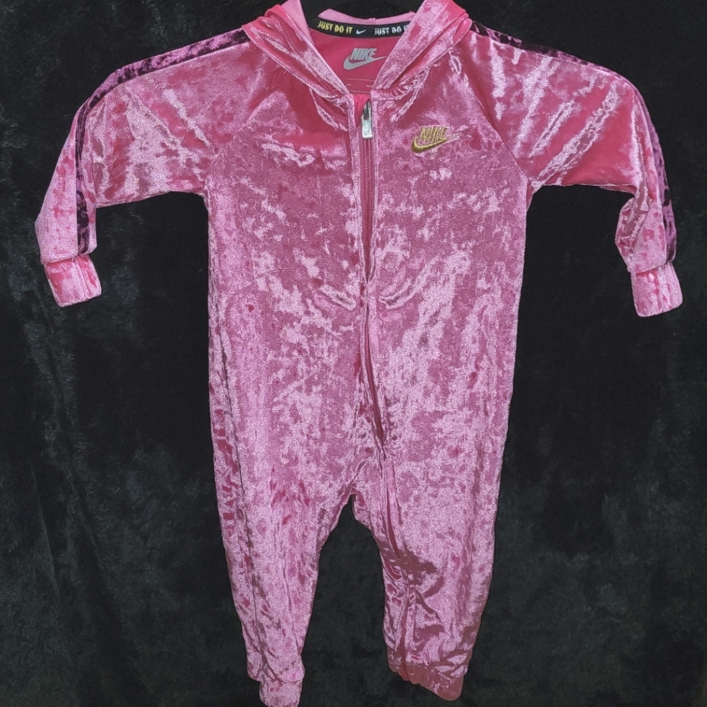 Pink Nike girls 18 mo. one piece tracksuit